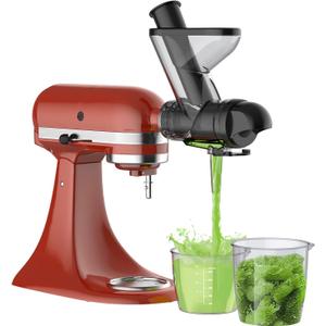 Masticating Juicer Attachment for KitchenAid Stand Mixer, Cold Press Juicer machines with Dual Feed Chute, Slow Masticating Juicer, Attachment for Kitchenaid Mixers