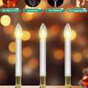 4 Pack Window Candles with Timer 6-18h, 9" Flameless Candle with Warm White C26 7W Bulbs, Plug-in Corded Lights for Christmas Indoor Party Mantels Table Birthday Valentine's Day Home Decor, Gold