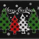 boilopp home Christmas Doormat Outdoor Entrance Non-Slip Christmas Front Door Mat Xmas Decorative Washable Winter Holiday Welcome Doormat 17"x30" Merry Christmas Decor for Indoor Outdoor (1'5" x 2'6" (Rectangular))