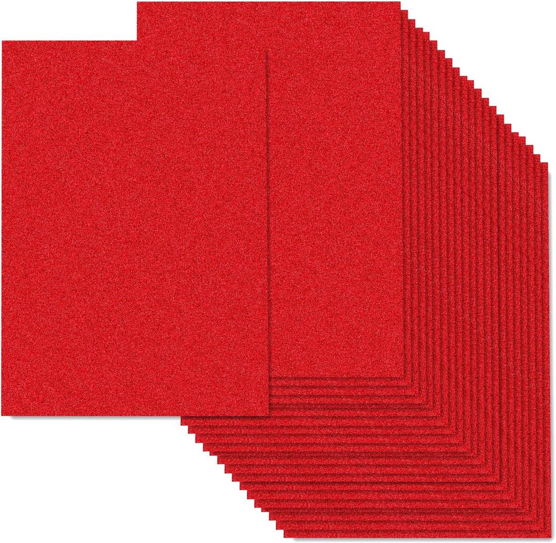 Red Glitter Cardstock, A4 Size Sparkly Paper, Glitter Paper for Cricut,Gradustion,DIF Crafts,Construction,Decor, 8.5x11.7", 22 Sheets, 250gsm