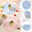 Yungyan 24 Pcs Ditsy Floral Paper Plates - 8.5" Dessert & 10.5" Dinner Floral Disposable Dinner Plates with Wavy Edges for Spring Summer Picnic Birthday Wedding Tea Party Supplies, Serves 12