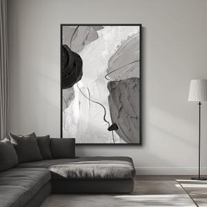 Extra Large Framed Abstract Wall Art for Living Room, Oversized Vertical Canvas Prints Paintings Artwork for Walls, Minimalist Black White Big Size Pictures for Hallway Entryway Wall Decor 40x60 In