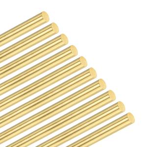 M METERXITY 10-Pack Brass Rod, 4mmx200mm H59 Solid Brass Round Rods for Knife Handle Pins Material Knife Making Supplies/Shaft Pins Crafts/Model DIY, Lathe Rivet Dowel Stock Brass Tube