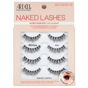 Ardell Naked Lashes 424  Lightweight Natural False Eyelashes with Invisiband, Subtle Volume & Length, Wispy Strip Lashes, 4 Pairs, 1 Pack
