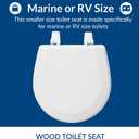 BEMIS TC50TTA MARINE Toilet Seat, Small Toilet Seat Made for Boats and RVs, Durable Wood, White