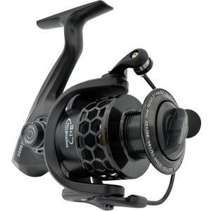 Spinning Fishing Reels 12+1BB Ultra Lightweight Carved Aluminum Spool Reels Affordable Smooth Spinning Reels (Size1000, BE Black)