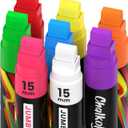 8 Washable Window Markers for Cars - 15mm Jumbo, 3 in 1 Nib, 28g Ink - Liquid Chalk Markers for Chalkboard, Blackboard, Glass, Bistro, Auto, Menu Board - Loved by Teachers, Kids, Artists, Businesses