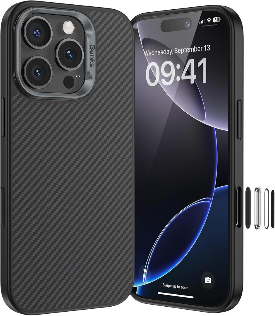 BENKS ArmorPro Case for iPhone 16 Pro with Camera Control Button, [Compatible with Magsafe] Military Grade Protective Case Built with Dupont Kevlar 600D Aramid Fiber