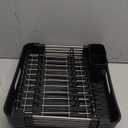 Stainless Steel Dish Drying Rack - Dish Drainer for Kitchen Counter, Extendable Drainboard with Foldable, Space-Saving Cup & Bowl Organizer, Includes Knife and Utensil Holder, Black