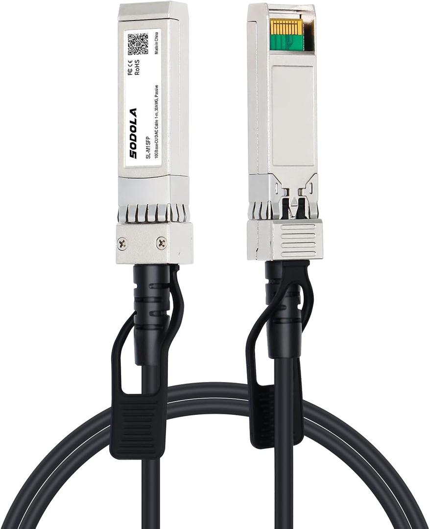 SODOLA SFP+ DAC Twinax Cable,10G SFP+ to SFP+ Direct Attach Copper Patch Passive Cable for Cisco SFP-H10GB-CU1M, Meraki MA-CBL-TA-1M, Ubiquiti UniF, D-Link, Fortinet, 1-Meter(3.3ft)