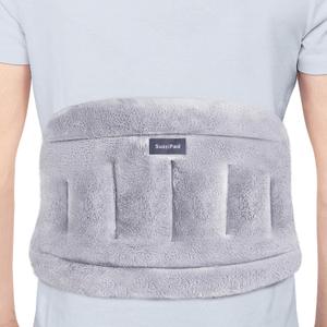 SuzziPad Microwave Heating Pad for Lower Back, Microwavable Heat Pads for Abdominal, Stomachache, Lumbar, Neck, and Shoulder Discomfort, Moist Therapy Wrap for Waist, Warm and Cold Compress (Gray)