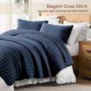 WDCOZY Navy Blue King Size Quilt Bedding Sets with Pillow Shams, Lightweight Soft Bedspread Coverlet, Quilted Blanket Thin Comforter Bed Cover, All Season Summer Spring, 3 Pieces, 104x90 inches