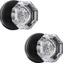 Crystal Glass Dummy Door Knob, Bifold Closet Oil Rubbed Bronze Door Knobs Round Dummy Door Handles Non-Turning Single Side, 2 Pack
