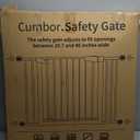 Cumbor 29.7-46" Baby Gate for Stairs, Toddler Safety Essentials for The House, Auto Close Dog Gate for Doorways, Mom's Choice Awards Winner-Easy Install Pressure Mounted Pet Gates for Dogs, White