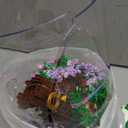 DIY Flower Building Toy Sets Miniature Cherry Blossom Tree House Building Kit, Purple & Yellow Sakura Flowers, Building Blocks Set for Adults & Girls - Bonsai Tree Model with Dust Cover