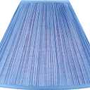 Aspen Creative 33029, Hardback Empire Transitional Spider Lamp Shade, Mushroom Pleated Little Boy Blue Faux Silk Fabric, 7" Top x 18" Bottom x 13" Slant Height