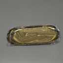 Stainless Steel Decorative Tray, Set of 2, 9 Inch Long, Jewelry Dish Cosmetics Organizer Bathroom Clutter Serving Platter Small Storage Tray, Oval, Gold