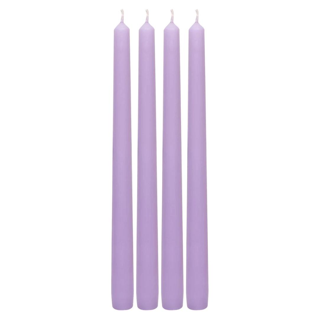 10-Inch Tall Unscented Dripless Taper Candles Bulk 30 Pack - Sage Green Taper Candles Bulk - Smokeless, 6-8 Hour Long Burning - Colored Candlesticks Bulk - Purple 