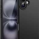 JETech Liquid Silicone Case for iPhone 16 6.1-Inch, Silky Soft Touch Full-Body Protective Phone Case, Anti-Scratch Shockproof Cover with Microfiber Lining (Black)