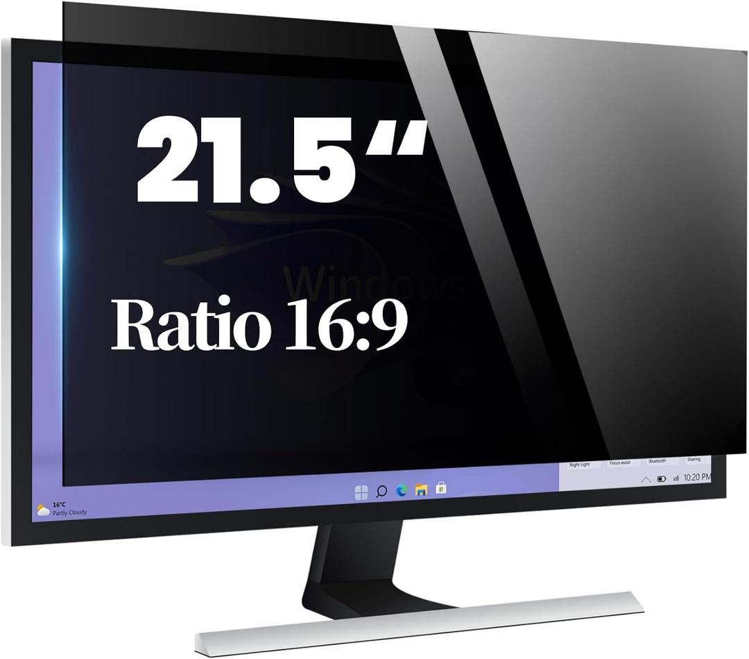 Computer Privacy Screen 21.5 Inch, Privacy Screen for Computer Monitor, Anti-Glare & Anti-Blue Light Privacy Filter for Computer Display (21.5 Inch (Diagonal) - 16:9 Aspect Ratio)