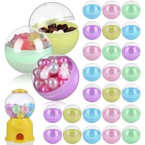 50pcs Gumball Vending Machine Capsule - Colorful Plastic Fillable Balls for Candy Party Favor Prize