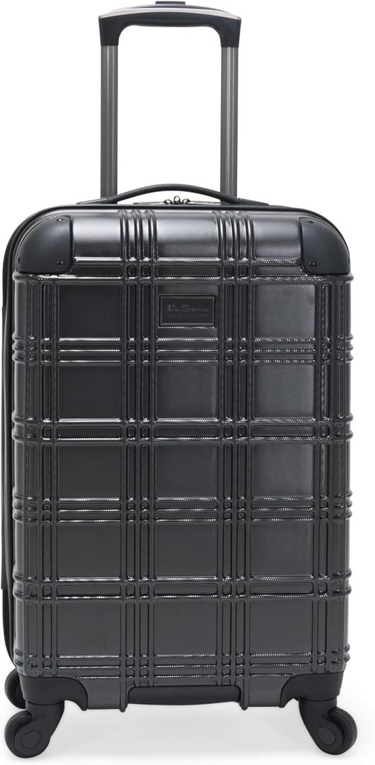 Ben Sherman Nottingham Lightweight Hardside 4-Wheel Spinner Travel Luggage, Charcoal, 20-Inch Carry On