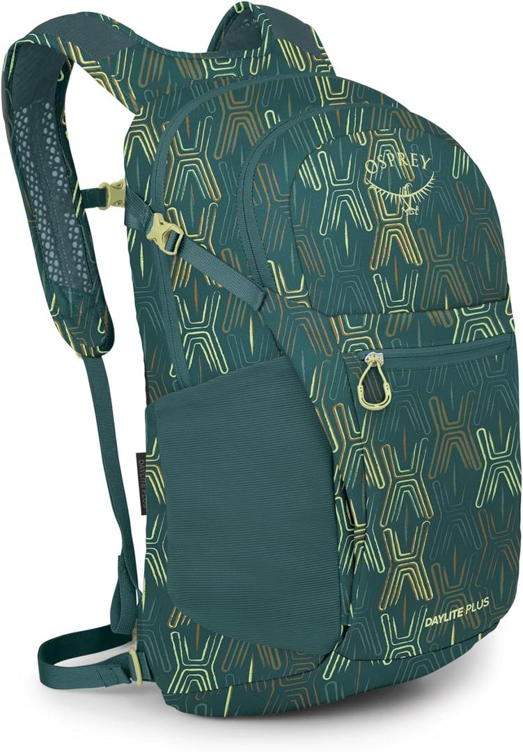 Osprey Daylite Plus Commuter Backpack - Everyday Pack with Laptop Sleeve, Bottle Pockets, and Extra Storage, Fuzzy Window Print/Torrent Blue