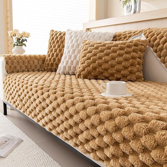 Couch Cover - Washable Sectional Slipcover for Cushion Sofa - Pet Friendly Furniture Protector for Dogs - Super Cozy Plush (Not All Set), Size: 27.6" x 59"