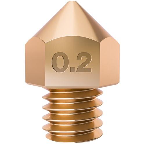 Hetism MK8 3D Printer Nozzle for Creality Ender 3 - Brass 0.2mm Nozzles Replacement Upgrade Parts for Sovol, Snapmaker, Anycubic, Elegoo, Pro, V2, Plus, Neo, Max, S1 Kit, 1 Pieces