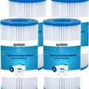 QE-YC-CZ-AC Pool Cartridge Filter Replaces Type A or C, Compatible with Intex 29000E/59900E, Easy Set Above Ground Pool Filters (Pack of 4)