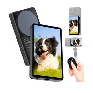 Selfie Monitor Screen for iPhone– Magnetic Back Camera Selfie Monitor for Rear Camera, Wireless Phone Vlog Selfie Monitor Screen Ideal for Live Streaming, TikTok, and Content Creation (Black)