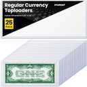 HYARUAT 25 Pack Currency Toploader – Premium Dollar Bill Holders, Durable Protective Sleeves for Bills, Currency Notes & Banknotes