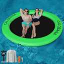 CALOBANA Round Floating Ring Inflatable Water Hammock Heavy Duty River Floats Lake Raft for Adults Tanning Pool Lounger Float Island Platform Pad Mat for Party