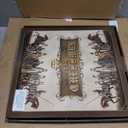 Egyptian Anubis Chess Set Black Silver and Gold Men with 16" Hieroglyphic Board