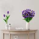 Sggvecsy 30 Pcs Fake Tulips Artificial Flowers Real Touch PU Faux Flowers Tulip Stems for Wedding Spring Bouquet Floral Arrangement Home Party Office Decorations for Mother's Day (Purple)