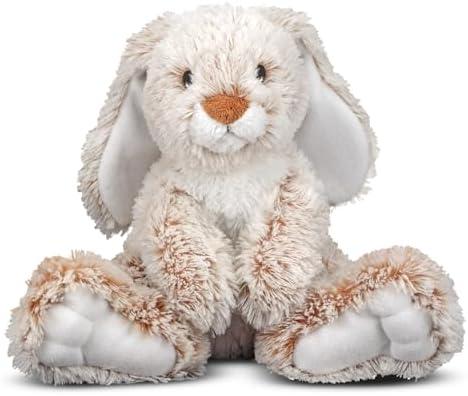 Melissa & Doug Burrow Bunny Stuffed Animal Plushie with Big Feet, Floppy Ears & Fluffy Tail, Adorable Pretend Play Toddler Toys for Girls & Boys 3+