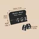 Book Read Counter - Book Capacity Reading Goal Tracker, Retro Bookshelf Decor for Readers, Bookworm & Library Lover Gift (Black)