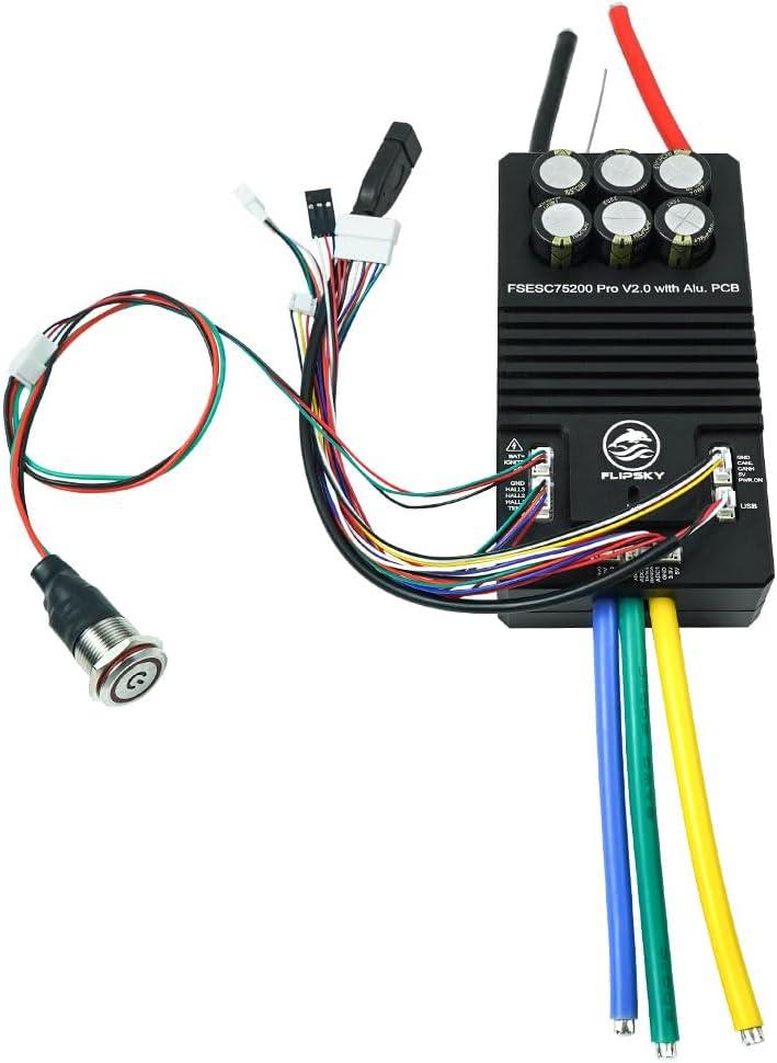 FLIPSKY 75200 Pro V2.0 with Aluminum PCB with Power Button Based on VESC for Electric Skateboard/Scooter/Ebike Speed Controller