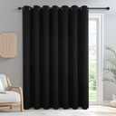 IGEMAEVE 100% Blackout Curtains for Bedroom Living Room, Sliding Door Curtains, Extra Wide Privacy Room Divider Grommet Thermal Insulated Drape for Patio Door Window (Black, 100W84L 1Panel)