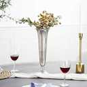 Deco 79 Aluminum Metal Decorative Vase Fluted Centerpiece Vase, Flower Vase for Home Decoration 5" x 5" x 14", Silver
