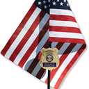 Police Veteran Grave Marker with American Flag - 30" Tall Cemetery Graveside Memorial with Officially Licensed Seal - by Allied Flag