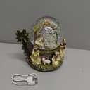 Glitzhome 150mm Lighted Musical Christmas Snow Globe,Oversized Resin Holy Family Nativity Figurines Scene Water Globe,Xmas Spinning Glitter Waterglobe for Christmas Festival Decoration Gifts