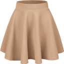 Women's Casual Stretch Waist Versatile Flared Mini Skater Skirt L