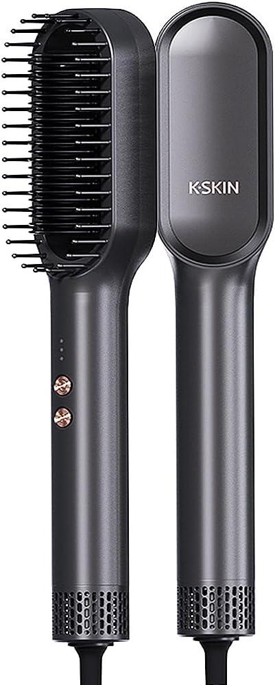 Ring Hair Straightener Comb and Blow Dryer 2 in 1 for Women, Ceramic Tourmaline Constant Temperature Control, 30s Fast Heating, 3 Optional Mode, Cold Air Hot Air and Straight Hair