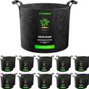 18-Pack 10 Gallon Grow Bags, Heavy Duty Thickened Nonwoven Fabric Pots with Handles for Flowers Fruits and Vegetables Black