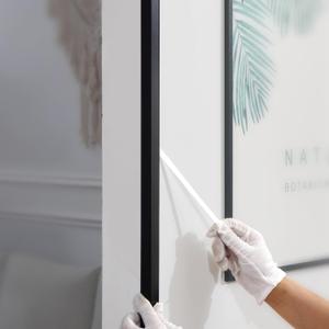 Gaahing Aluminum L Molding Corner Guards, Peel and Stick Trim for Wall Protection, Door Frame, Tile Edge (3Pcs x 2.9ft x 0.8in, Matte Black) (2.95ft x 0.8in)