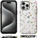 Floral Branch Case for iPhone 15 Pro Max Cute Flower Vine Pattern for iPhone 15 Pro Max Girly Trendy Slim Fit TPU Shockproof Protective Cover for Girls Women