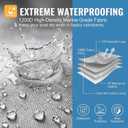Pontoon Boat Cover 16-18 ft, 1200D Waterproof Heavy Duty Trailerable Pontoon Cover, Marine Grade Boat Cover with Metal Hooks for 16ft to 18ft Boats, Gray