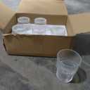 12 oz Plastic Drinking Glasses Set of 6, Reusable Unbreakable Ribbed Glassware, Shatterproof Stackable Ribbed Glasses Vintage Acrylic Glassware for Tea Juice Water, Dishwasher Safe