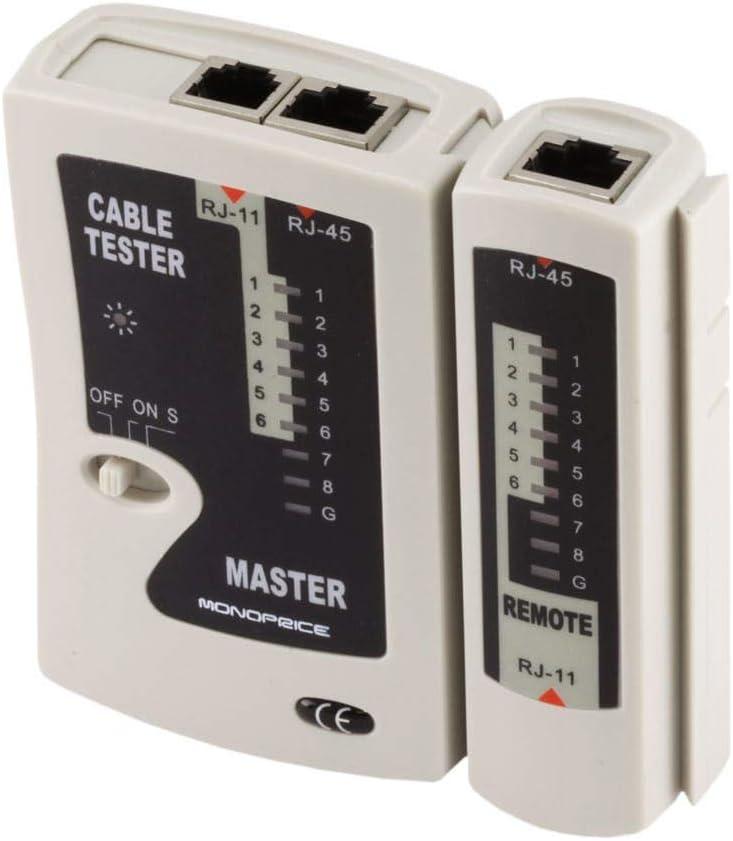 Monoprice RJ-11 and RJ-45 Modular Plug Tester - Gray Monoprice RJ-11 and RJ-45 Modular Plug Tester - Gray